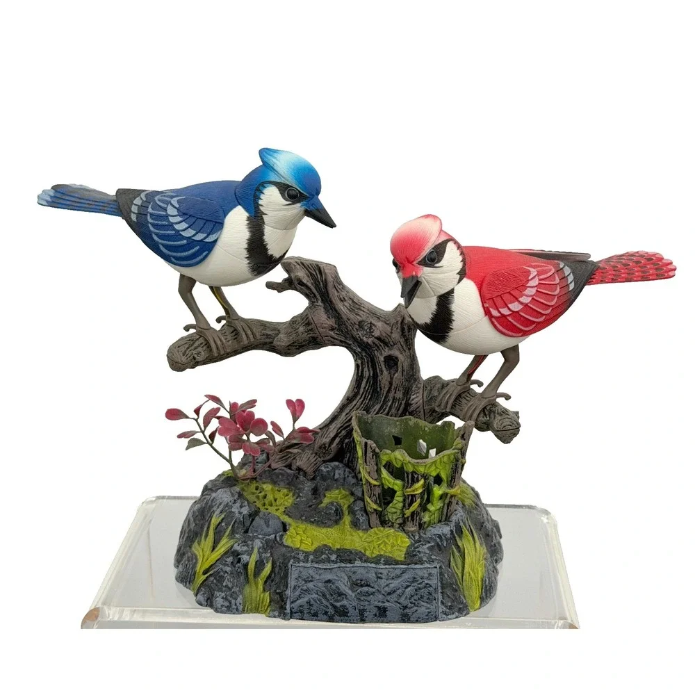 Blue Jays Animated Singing Chirping Realistic Sounds & Movements Figurine